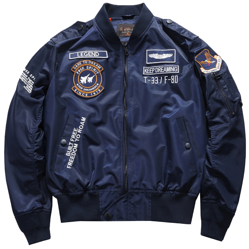 Varsity Jacket Wool - جاكيت منفوخ عسكري تكتيكي للرجال ،