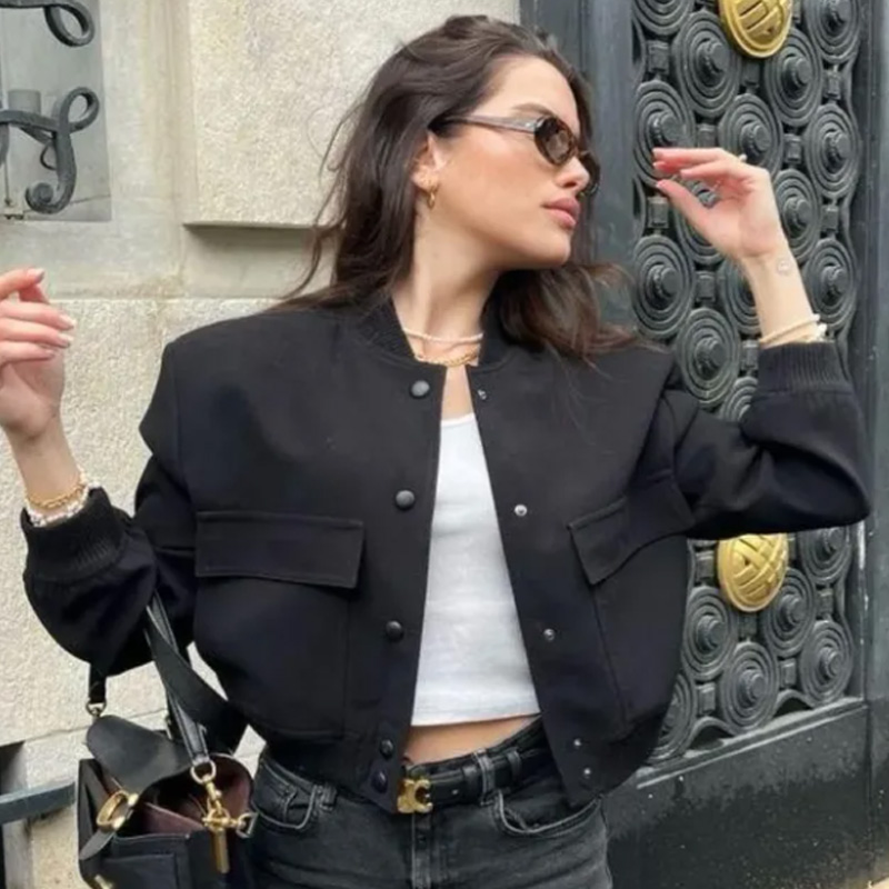 Varsity Jacket Wool - سترة نسائية منفوخة من HXAO ملابس