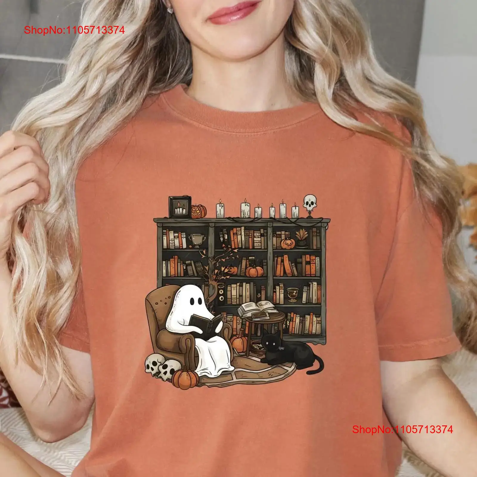 Vintage Fashion Library - تي شيرت Bookish GhosT T Shirt