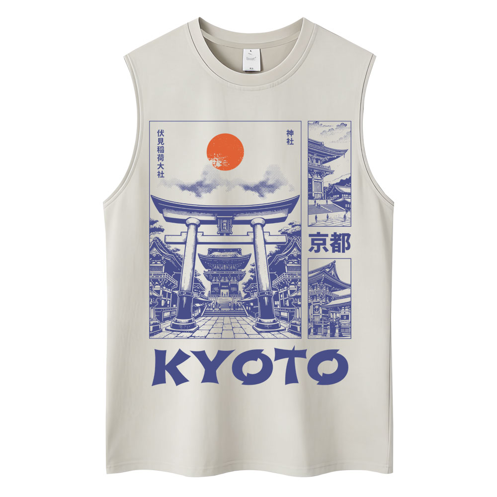 Vintage Fashion Kyoto - قمصان بدون أكمام على الطراز الياباني