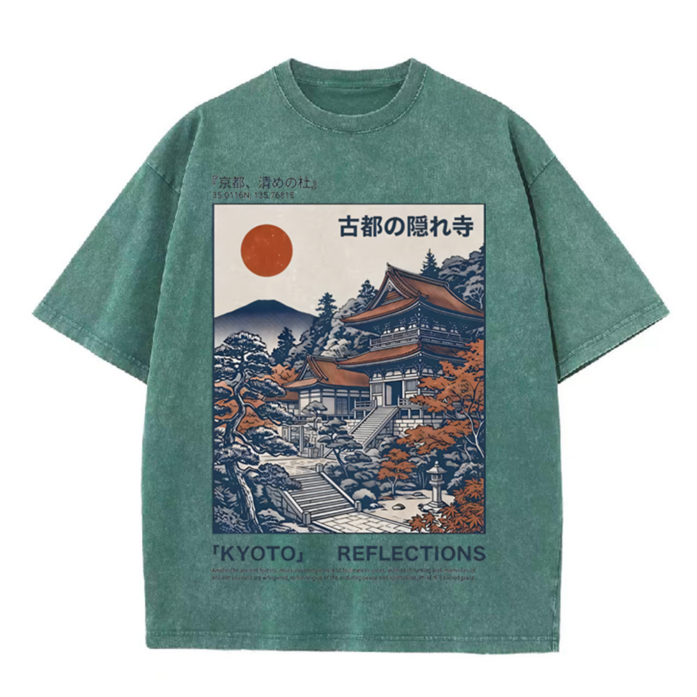 تي شيرت بتصميم عتيق مغسول بالل - مراجعة Vintage Fashion Kyoto وسعره